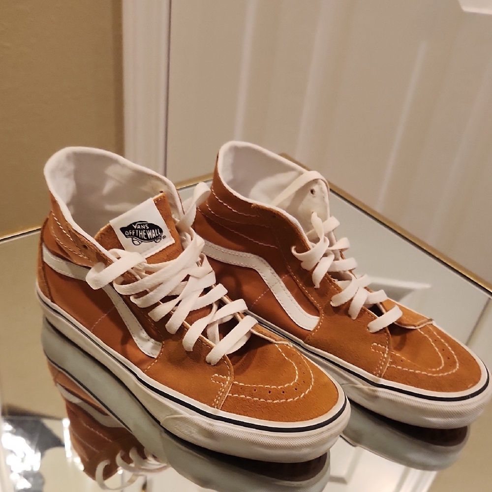 Vans Men's High-Top Sneakers - Tan and White